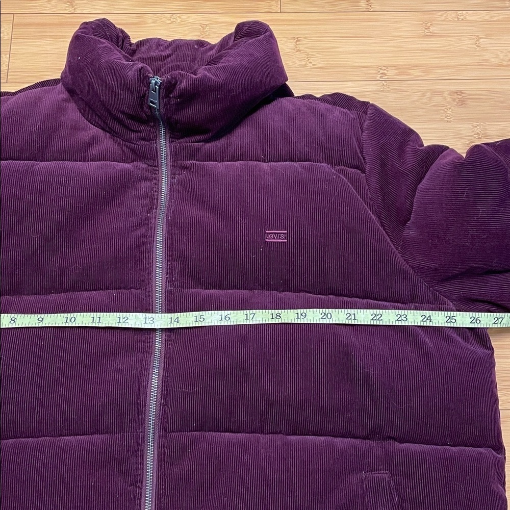Levi's Zoe Corduroy Jacket Size XXL Full Zip Coat Burgundy Puffer Red Purple - Picture 17 of 17